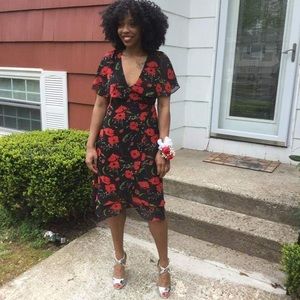 Kimchi Blue Floral Print Wrap Dress, Size Medium